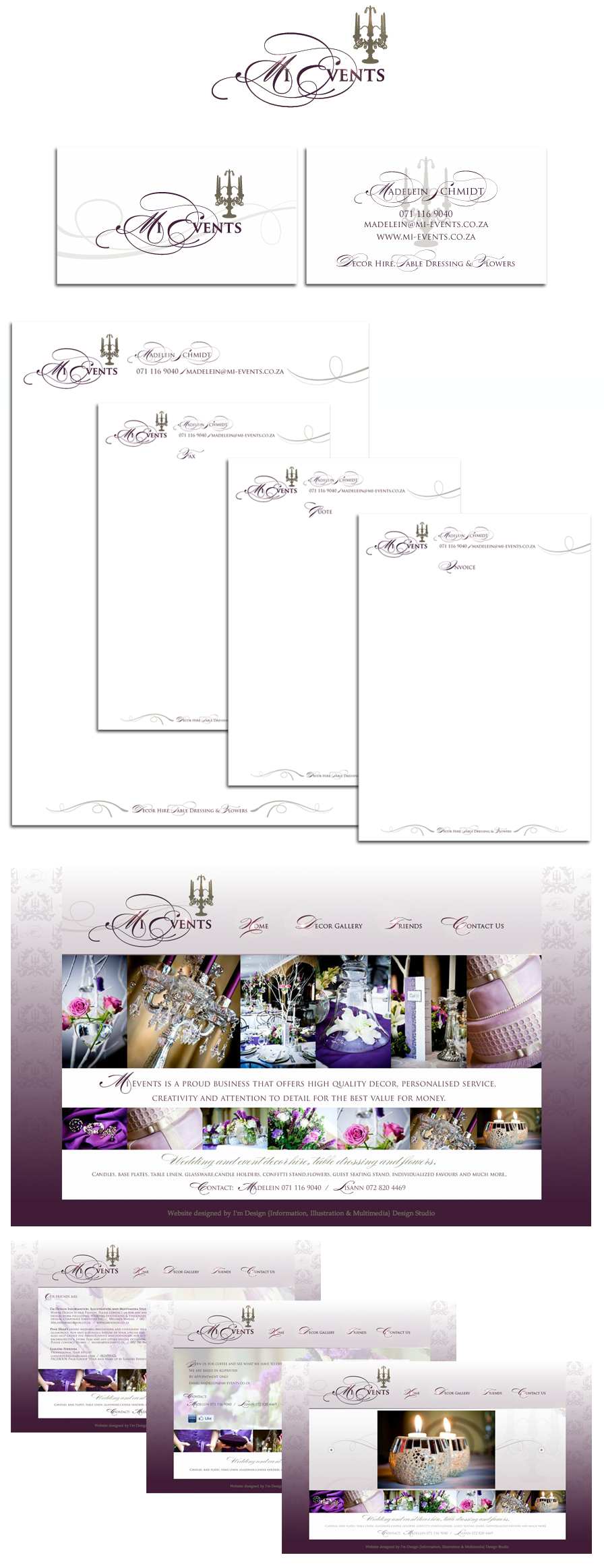 Mi Events Corporate ID and Website Design